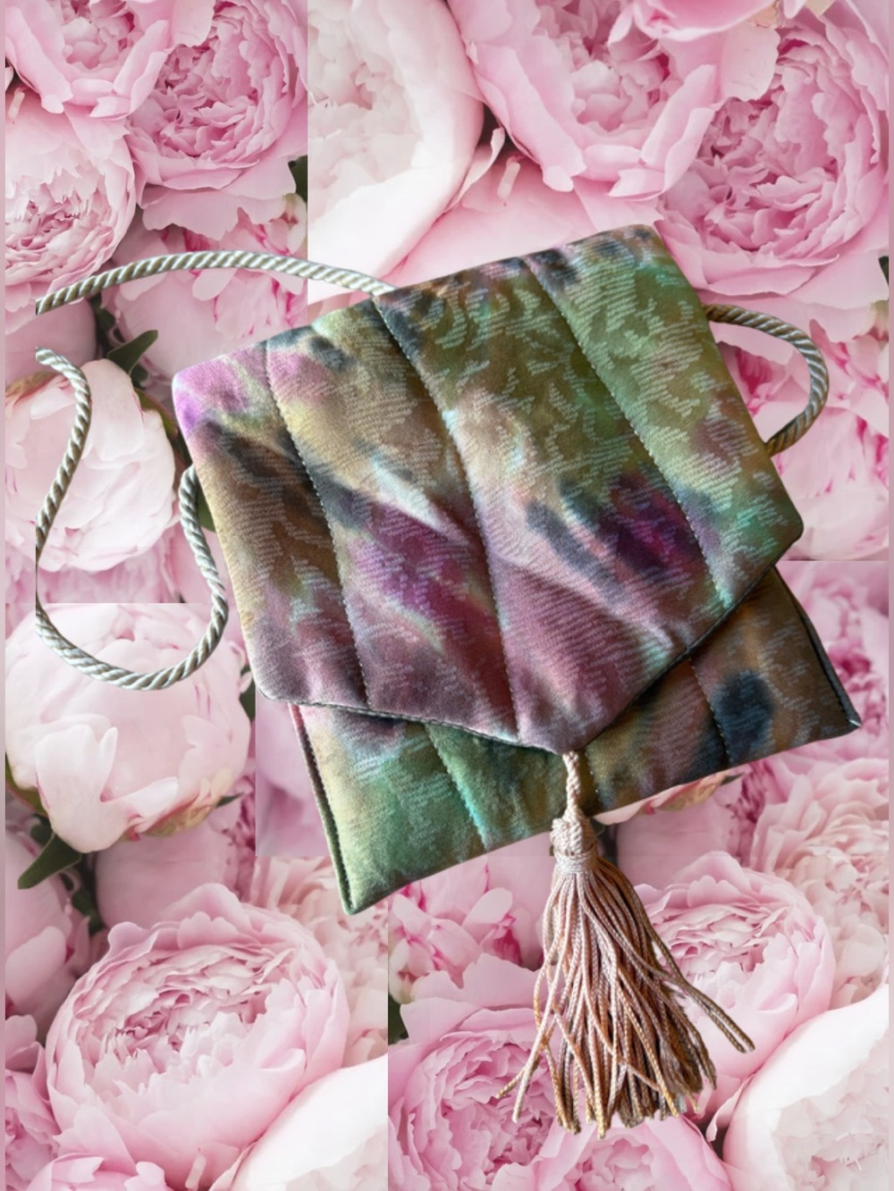 Silk Purse Multi-Color Rope Strap Tassel Handmade Harriet Berke Fairycore